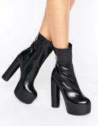 Public Desire Jessa Platform Heeled Ankle Boots - Black