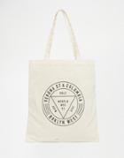 Asos Tote With Brklyn West Print - White