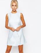 Fashion Union Textured Aline Shift Dress With Pleat Skirt - Multi