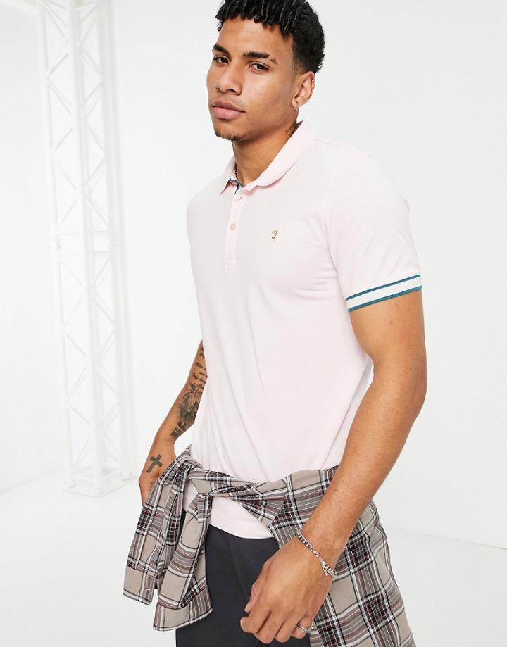 Farah Wade Pique Polo Shirt-pink