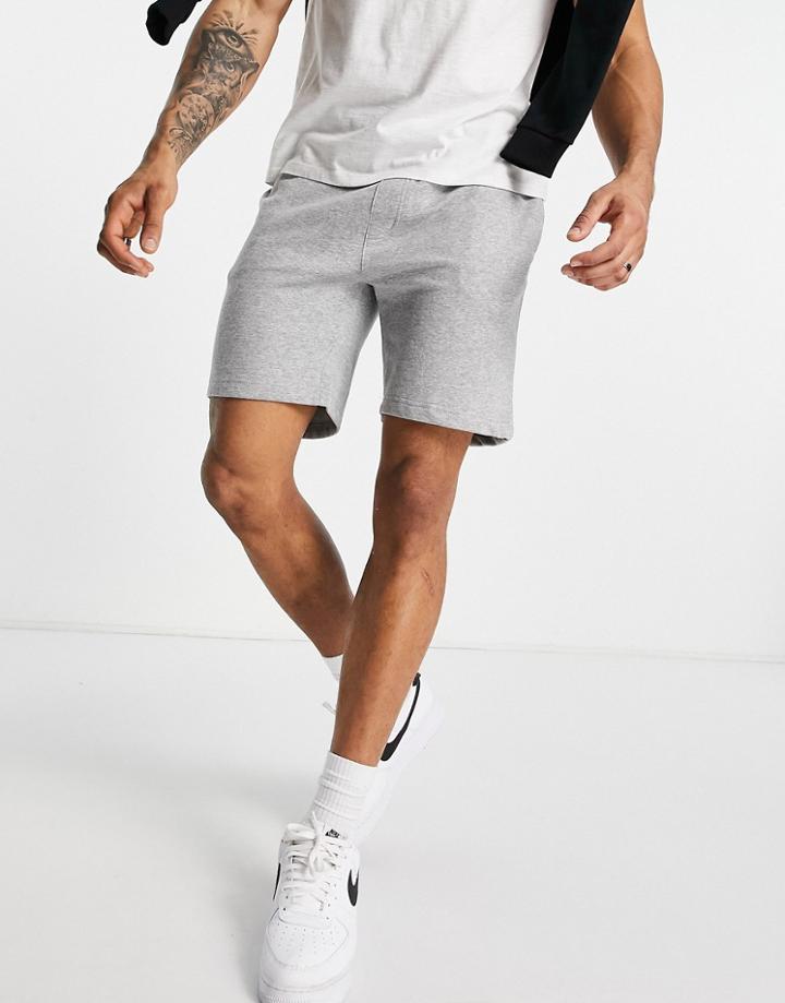 Brave Soul Jersey Shorts In Light Gray