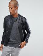 Lindbergh Leather Jacket In Black - Black