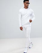 Asos Design Tracksuit Muscle Hoodie / Extreme Super Skinny Joggers - White