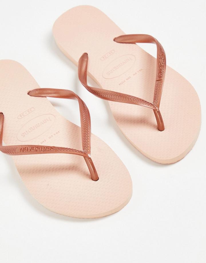 Havaianas Slim Flip-flops In Ballet Rose-gold