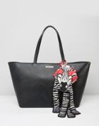 Love Moschino Tote Bag With Zebra Scarf - Black