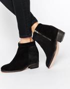 Hy B Hudson Codex Zip Suede Ankle Boots - Black Suede