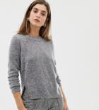 River Island Long Sleeve Sweater In Dark Gray - Gray