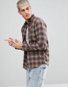 Selected Homme Regular Fit Shirt In Brushed Check Flannel - Brown