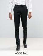 Asos Tall Skinny Smart Pants In Black - Black