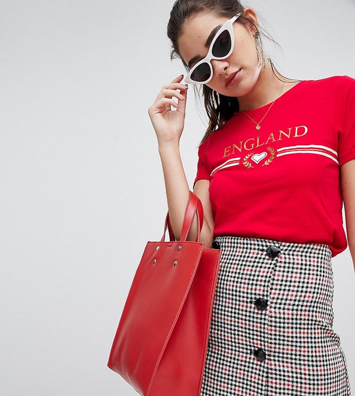 New Look England Logo Tee - Red