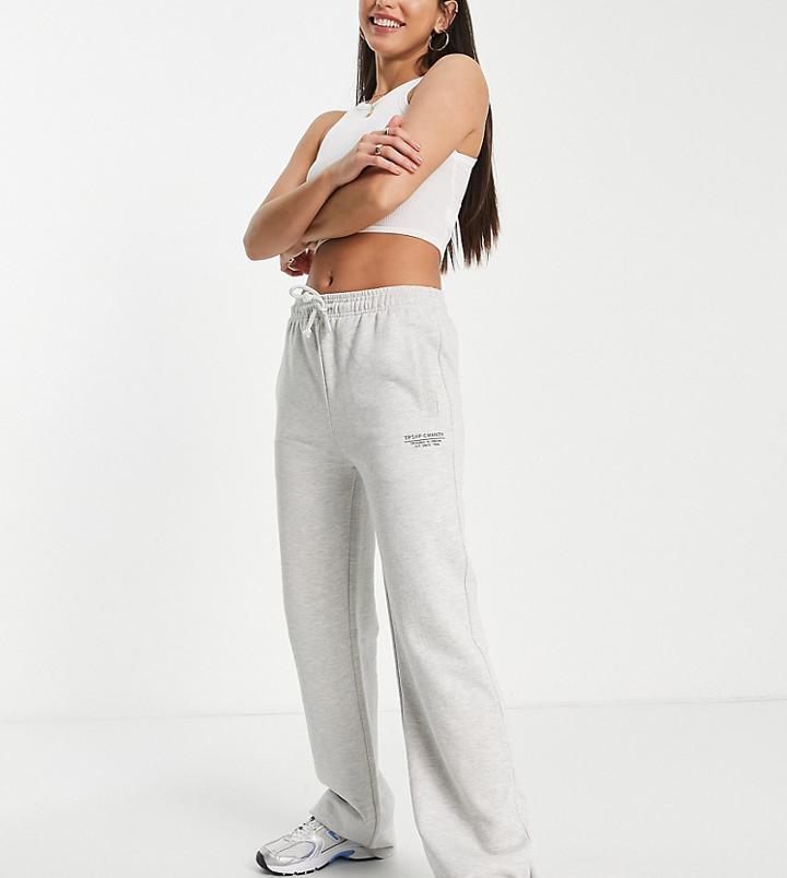 Topshop Tall Straight Leg Sweatpants In Gray