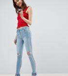 Parisian Tall Frayed Hem Skinny Jeans - Blue