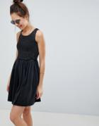 Asos Design Shirred Bodice Sundress In Oil Wash - Gray