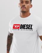 Diesel T-just Division Logo T-shirt In White
