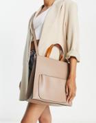 Truffle Collection Zip Pocket Cross Body In Khaki-green