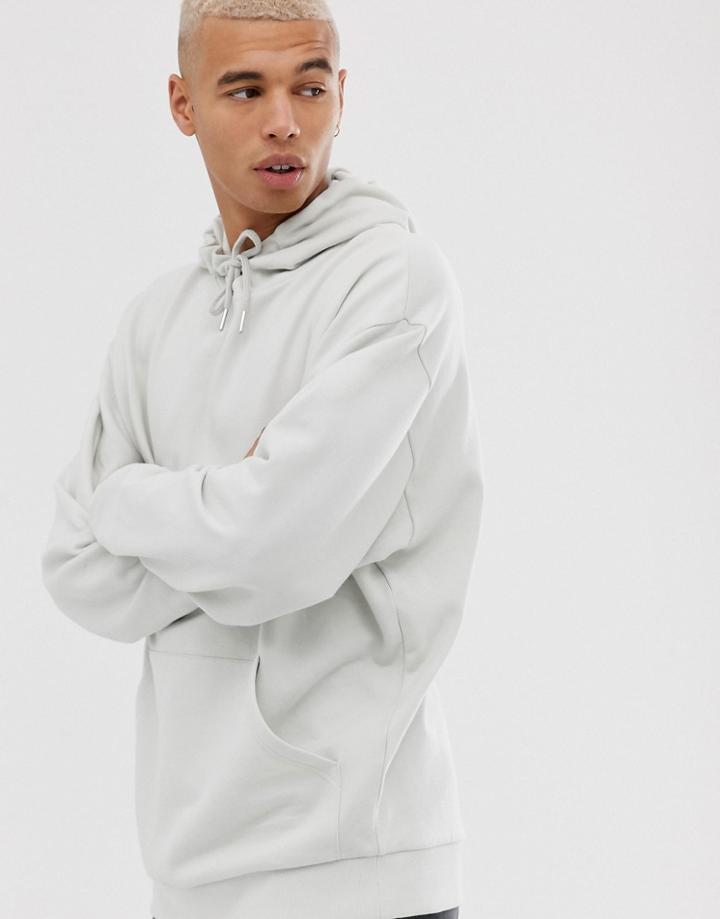 Asos Design Oversized Hoodie In Light Gray