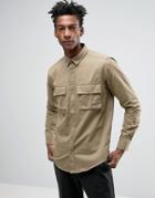 Only & Sons Shirt With Military Pockets In Regular Fit - Beige