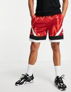 Puma Hoops Jaw Print Mesh Shorts In Red