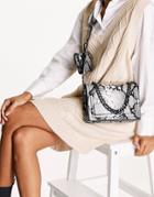 Aldo Qiemar Cross Body Bag With Pouch In Beige Snake-neutral