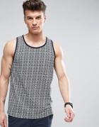 D-struct Jacquard Retro Tank - Navy