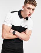 Armani Exchange Color Block Polo In Black/white