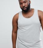 Badrhino Plus Basic Tank In 100% Cotton With Logo In Gray - Gray