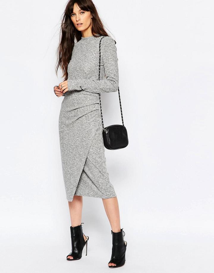 Just Female Picnic Pencil Skirt In Gray - Gray