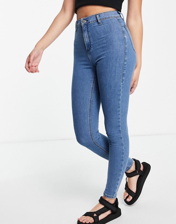 Topshop Joni Skinny Jeans In Blue Green