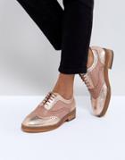 Asos Munich Leather Flat Shoes - Beige