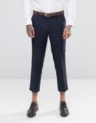 Farah Tarling Micro Weave Crop Suit Pants - Navy