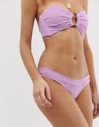 Montce Uno Textured Bikini Bottom In Lilac - Purple