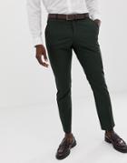 Selected Homme Dark Green Suit Pants In Slim Fit