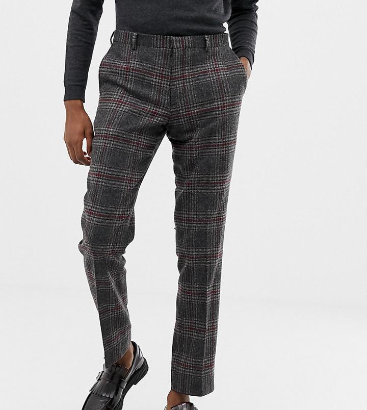 Heart & Dagger Slim Fit Wool Mix Suit Pants In Charcoal - Gray