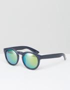 Monki Blue Tinted Lense Sunglasses - Black