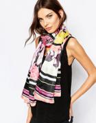 Ted Baker Zebra Long Scarf - Fuchsia