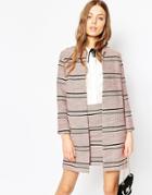 Asos Premium Boucle Stripe Jacket Co-ord - Pink