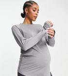 Asos 4505 Maternity Icon Long Sleeve Top-gray