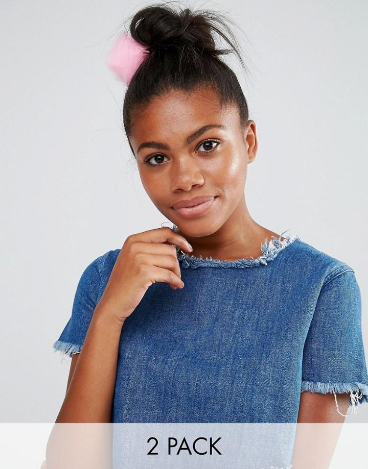 Cara Ny 2 Pack Pom Hair Tie - Pink