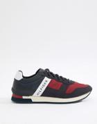 Tommy Hilfiger Icon Colors Logo Mix Materials Runner Sneakers In Red/white/blue - Multi
