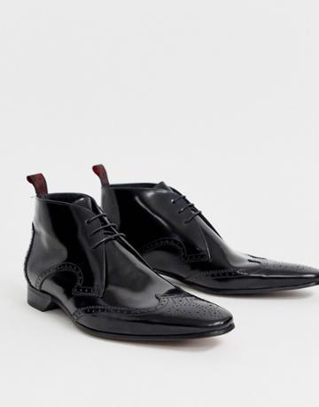 Jeffery West Escobar Brown Boot In Black High Shine Leather