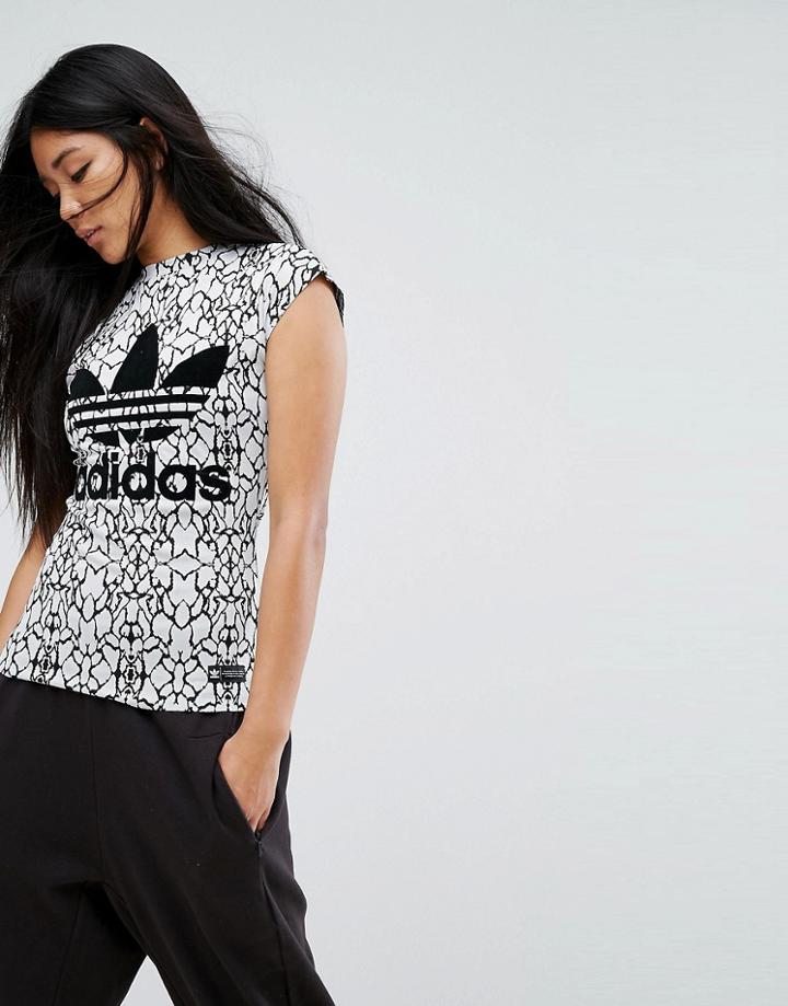 Adidas Print Top - White