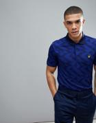 Lyle & Scott Golf Etive All Over Check Tech Polo Shirt In Navy - Navy
