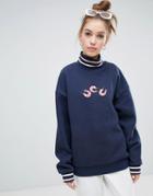 Lazy Oaf Prawn Roll Neck Sweater - Navy