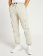 River Island Cargo Pants In Ecru-white