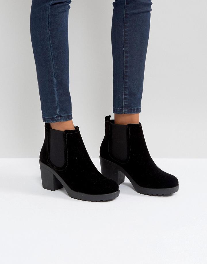 Boohoo Chunky Heel Chelsea Boot - Black