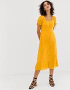 Vero Moda Square Neck Maxi Tea Dress - Gold