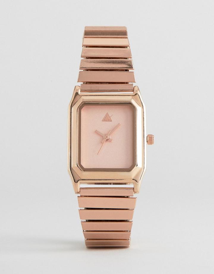Asos Rectangle Expander Strap Watch - Copper