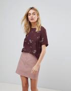 Y.a.s Tera Burnt Floral Print Top - Brown