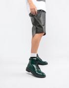 Asos Design Anarchy Leather Lace Up Boots - Green