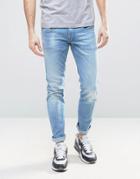 Replay Anbass Slim Stretch Jean Ice Blue Wash - Blue
